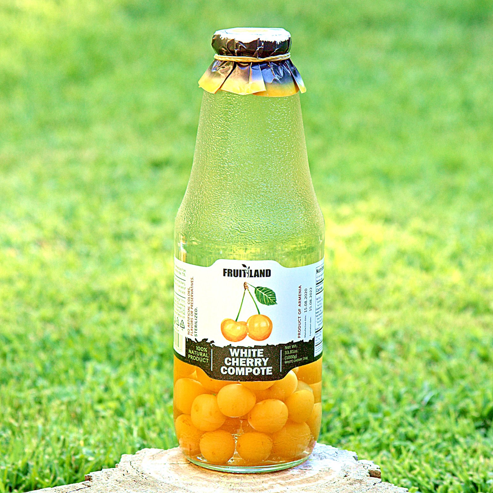 Fruitland white cherry compote, 1 litre